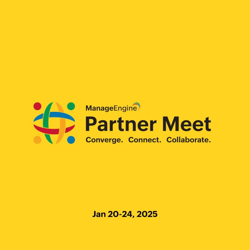 Logo de l'évènement Partner Meet en Inde de ManageEngine, une reconnaissance mondiale IT