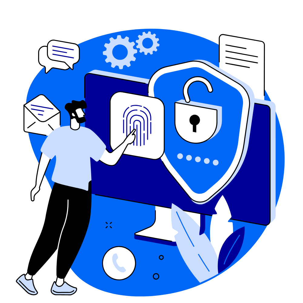 Authentification multifacteur représentée par une empreinte digitale et un smartphone