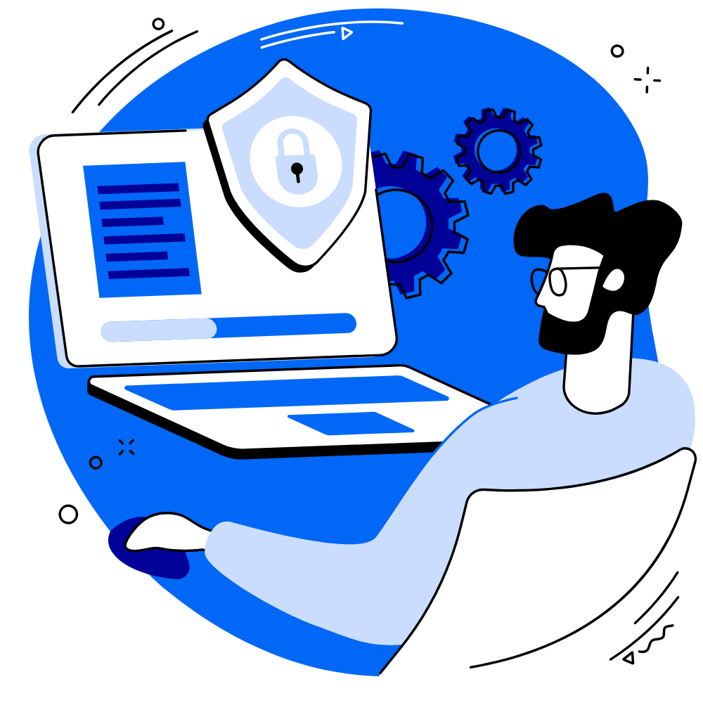 Illustration de cybersécurité avec cadenas numérique et données cryptées